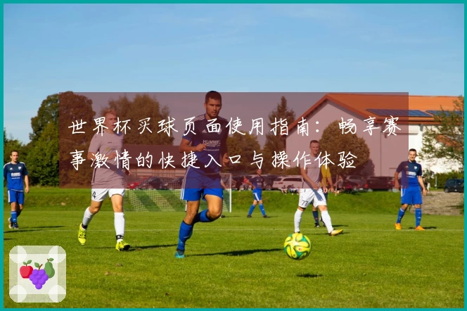 世界杯买球页面使用指南：畅享赛事激情的快捷入口与操作体验